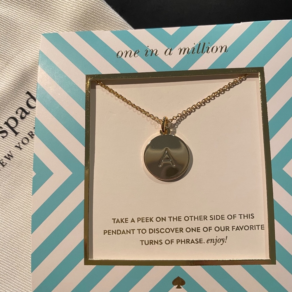 Kate Spade “One In a Million” Necklace  Letter "A"